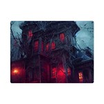 Haunted House Halloween Cemetery Moonlight Flano Blanket (Mini) 35 x27  Blanket Front