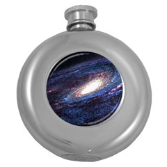 Space Cosmos Galaxy Stars Black Hole Universe Round Hip Flask (5 Oz) by Pakemis