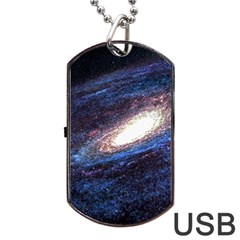 Space Cosmos Galaxy Stars Black Hole Universe Dog Tag Usb Flash (one Side) by Pakemis