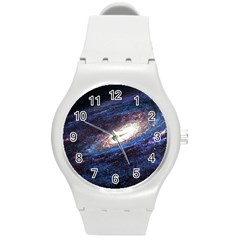 Space Cosmos Galaxy Stars Black Hole Universe Round Plastic Sport Watch (m) by Pakemis