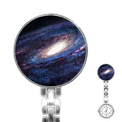 Space Cosmos Galaxy Stars Black Hole Universe Stainless Steel Nurses Watch by Pakemis