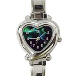 Space Cosmos Galaxy Stars Black Hole Universe Art Heart Italian Charm Watch Front