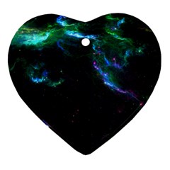 Space Cosmos Galaxy Stars Black Hole Universe Art Heart Ornament (two Sides) by Pakemis