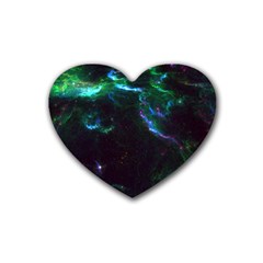 Space Cosmos Galaxy Stars Black Hole Universe Art Rubber Coaster (heart) by Pakemis