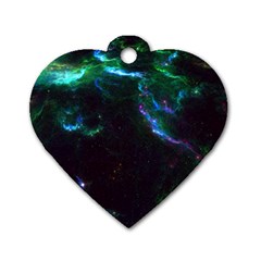 Space Cosmos Galaxy Stars Black Hole Universe Art Dog Tag Heart (one Side) by Pakemis