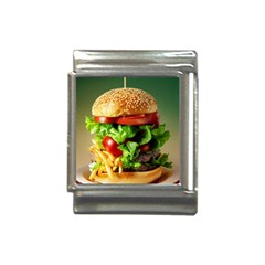 Hamburger Cheeseburger Burger 3d Render Snack Italian Charm (13mm) by Pakemis