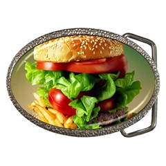 Hamburger Cheeseburger Burger 3d Render Snack Belt Buckles