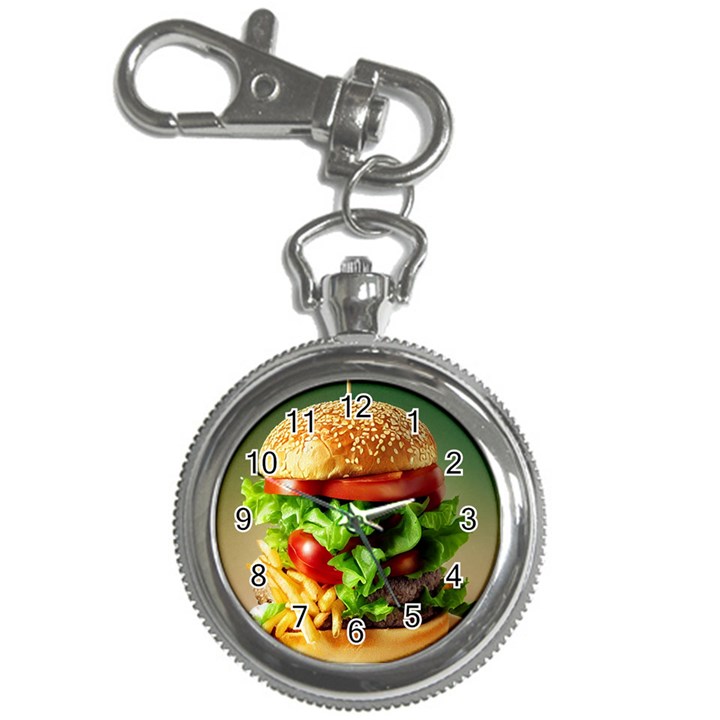 Hamburger Cheeseburger Burger 3d Render Snack Key Chain Watches