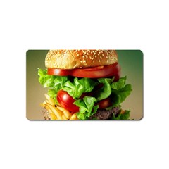 Hamburger Cheeseburger Burger 3d Render Snack Magnet (name Card) by Pakemis