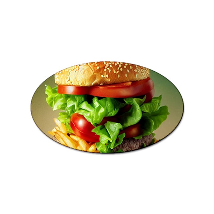 Hamburger Cheeseburger Burger 3d Render Snack Sticker Oval (10 pack)