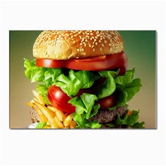 Hamburger Cheeseburger Burger 3d Render Snack Postcards 5  X 7  (pkg Of 10) by Pakemis