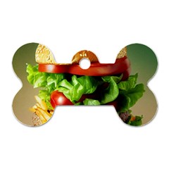 Hamburger Cheeseburger Burger 3d Render Snack Dog Tag Bone (one Side) by Pakemis