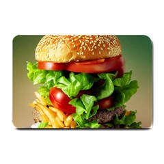 Hamburger Cheeseburger Burger 3d Render Snack Small Doormat by Pakemis