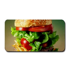 Hamburger Cheeseburger Burger 3d Render Snack Medium Bar Mat by Pakemis