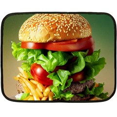 Hamburger Cheeseburger Burger 3d Render Snack Fleece Blanket (mini) by Pakemis