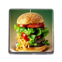 Hamburger Cheeseburger Burger 3d Render Snack Memory Card Reader (square 5 Slot) by Pakemis