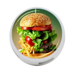 Hamburger Cheeseburger Burger 3d Render Snack 4-port Usb Hub (two Sides) by Pakemis