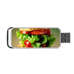 Hamburger Cheeseburger Burger 3d Render Snack Portable Usb Flash (one Side) by Pakemis