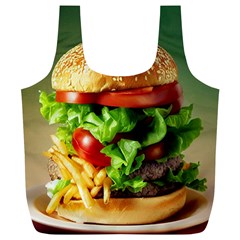 Hamburger Cheeseburger Burger 3d Render Snack Full Print Recycle Bag (xl) by Pakemis