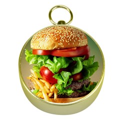 Hamburger Cheeseburger Burger 3d Render Snack Gold Compasses by Pakemis