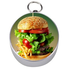 Hamburger Cheeseburger Burger 3d Render Snack Silver Compasses by Pakemis