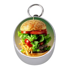 Hamburger Cheeseburger Burger 3d Render Snack Mini Silver Compasses by Pakemis