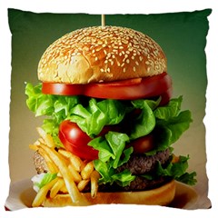 Hamburger Cheeseburger Burger 3d Render Snack Standard Flano Cushion Case (two Sides) by Pakemis