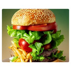 Hamburger Cheeseburger Burger 3d Render Snack Double Sided Flano Blanket (medium) by Pakemis