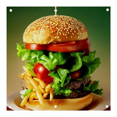 Hamburger Cheeseburger Burger 3d Render Snack Banner And Sign 3  X 3  by Pakemis