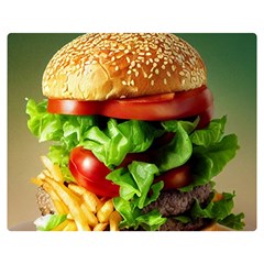 Hamburger Cheeseburger Burger 3d Render Snack Flano Blanket (medium) by Pakemis