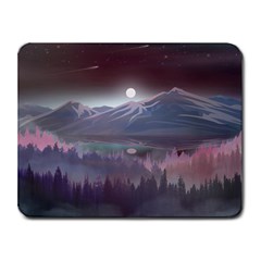 Mountains Nature Forest Moon Landscape Moonlight Small Mousepad