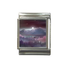 Mountains Nature Forest Moon Landscape Moonlight Italian Charm (13mm)