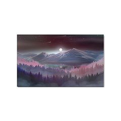 Mountains Nature Forest Moon Landscape Moonlight Sticker Rectangular (10 Pack) by Pakemis