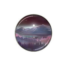 Mountains Nature Forest Moon Landscape Moonlight Hat Clip Ball Marker by Pakemis