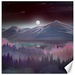 Mountains Nature Forest Moon Landscape Moonlight Canvas 16  x 16  15.2 x15.41  Canvas - 1