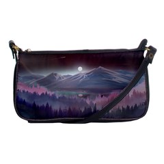 Mountains Nature Forest Moon Landscape Moonlight Shoulder Clutch Bag by Pakemis