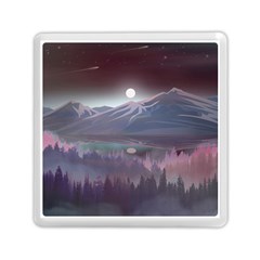 Mountains Nature Forest Moon Landscape Moonlight Memory Card Reader (square) by Pakemis