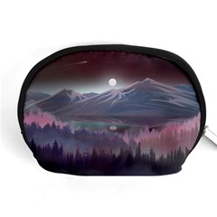 Mountains Nature Forest Moon Landscape Moonlight Accessory Pouch (medium) by Pakemis