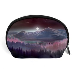 Mountains Nature Forest Moon Landscape Moonlight Accessory Pouch (large) by Pakemis