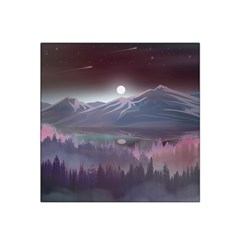 Mountains Nature Forest Moon Landscape Moonlight Satin Bandana Scarf 22  X 22  by Pakemis