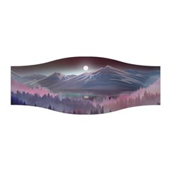 Mountains Nature Forest Moon Landscape Moonlight Stretchable Headband by Pakemis