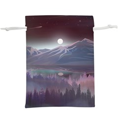 Mountains Nature Forest Moon Landscape Moonlight Lightweight Drawstring Pouch (xl) by Pakemis