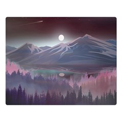 Mountains Nature Forest Moon Landscape Moonlight Flano Blanket (large) by Pakemis