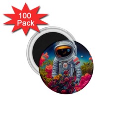 Astronaut Universe Planting Flowers Cosmos Galaxy 1 75  Magnets (100 Pack)  by Pakemis