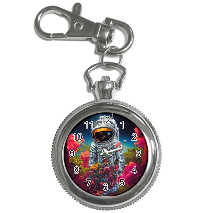 Astronaut Universe Planting Flowers Cosmos Galaxy Key Chain Watches