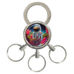 Astronaut Universe Planting Flowers Cosmos Galaxy 3-ring Key Chain by Pakemis