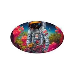 Astronaut Universe Planting Flowers Cosmos Galaxy Sticker Oval (10 Pack)