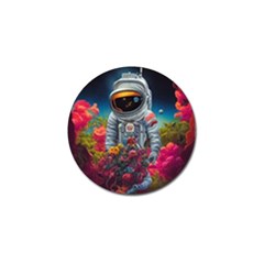 Astronaut Universe Planting Flowers Cosmos Galaxy Golf Ball Marker by Pakemis