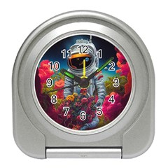 Astronaut Universe Planting Flowers Cosmos Galaxy Travel Alarm Clock by Pakemis