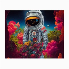 Astronaut Universe Planting Flowers Cosmos Galaxy Small Glasses Cloth by Pakemis